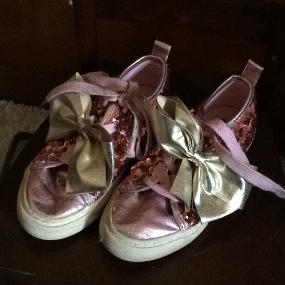 Girls Pink Glittery JoJo Sneakers - Picture 1 of 4